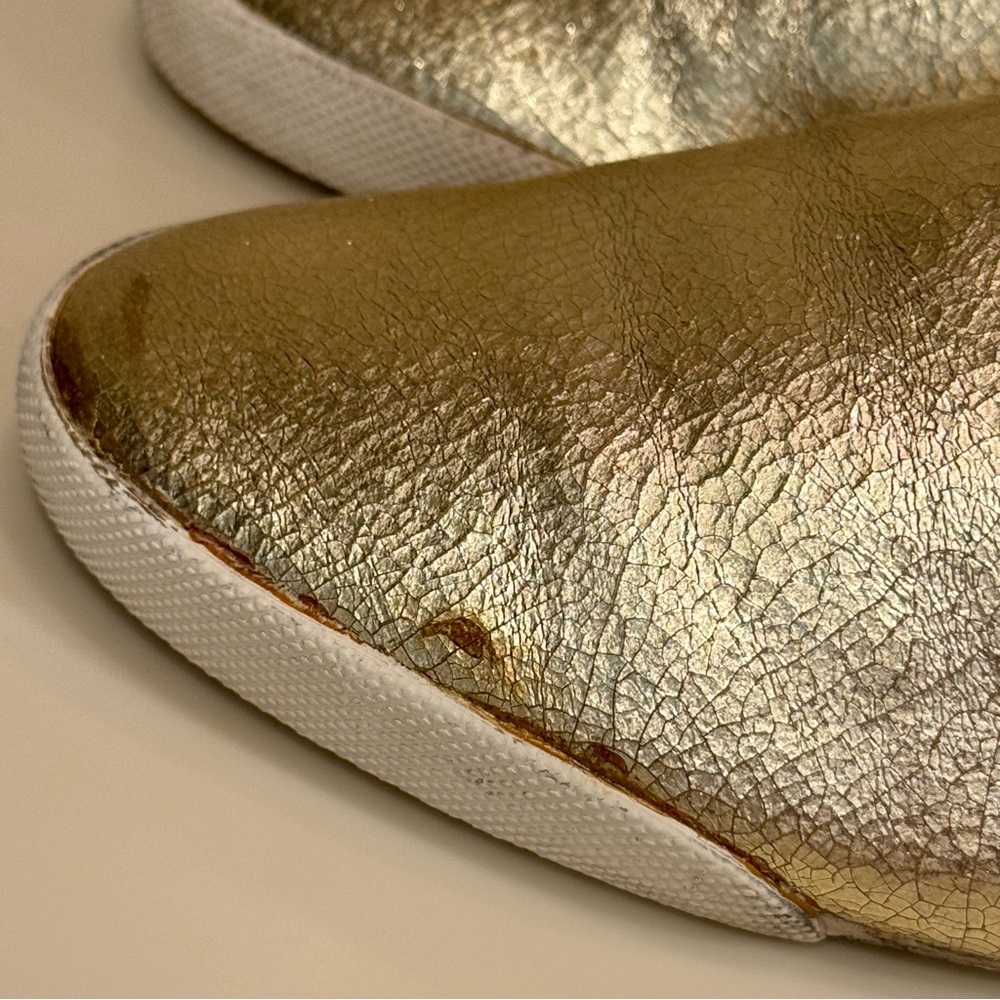 MFrye Melanie Metallic Gold Slip On Ballet Flats - Picture 13 of 16